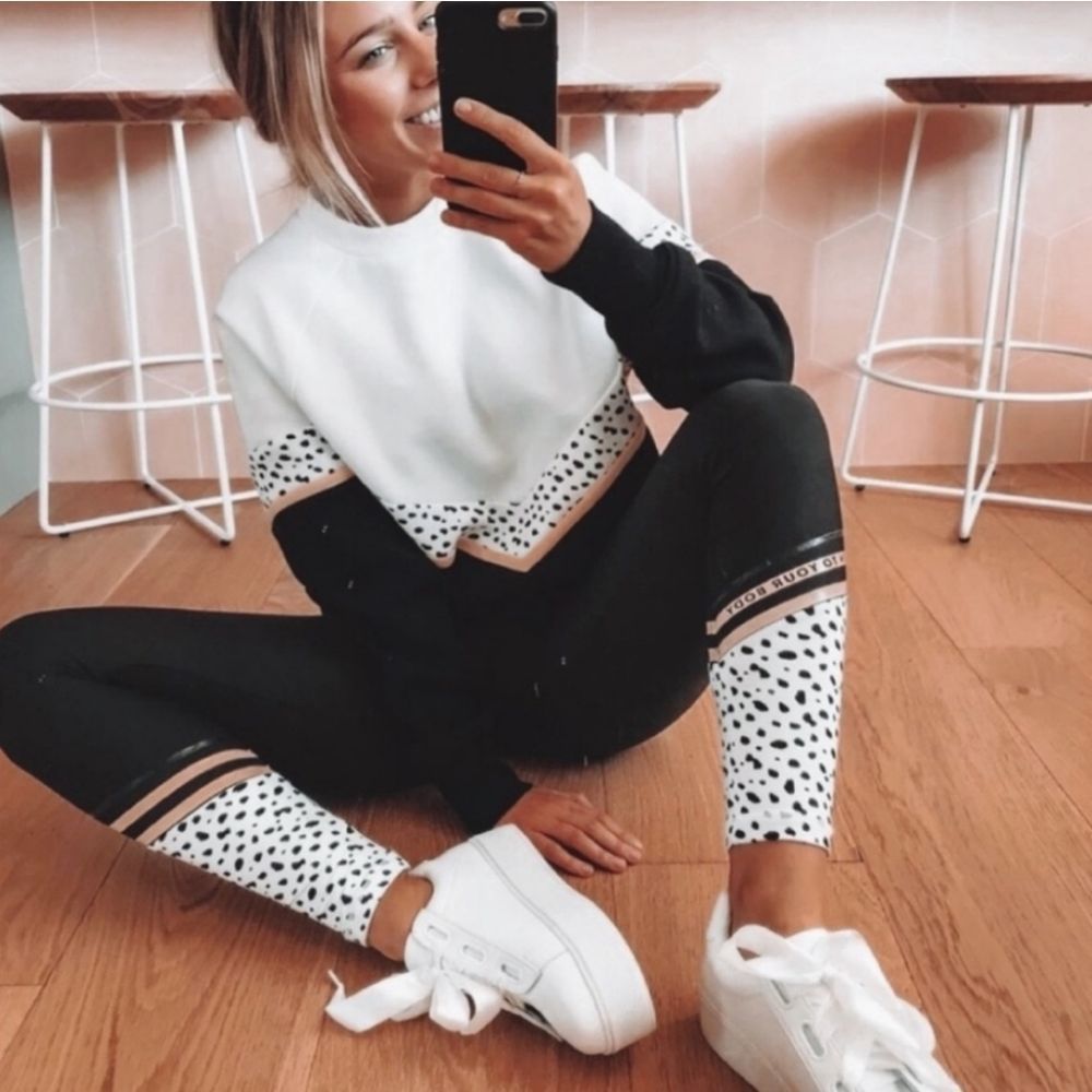 White Fox Boutique x Sarahs Day Blackout Sweet & Sassy Spotted Print Leggings XS